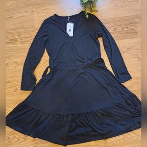 Black wrap around dress